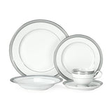Mikasa Parchment 40-Piece Dinnerware Set, Service for 8, Durable Porcelain Plates, Bowls, and Mugs with Contemporary Design, Dishwasher Safe