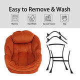 LITA Lazy Chair with Ottoman, Modern Accent Leisure Upholstered Lazy Sofa Armchair, Contemporary Lounge Reading Chair with Armrests and a Side Pocket for Living Room, Bedroom & Small Space, Dark Grey