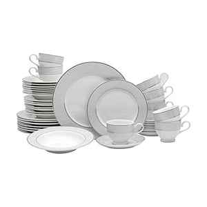 Mikasa Parchment 40-Piece Dinnerware Set, Service for 8, Durable Porcelain Plates, Bowls, and Mugs with Contemporary Design, Dishwasher Safe