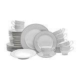 Mikasa Parchment 40-Piece Dinnerware Set, Service for 8, Durable Porcelain Plates, Bowls, and Mugs with Contemporary Design, Dishwasher Safe