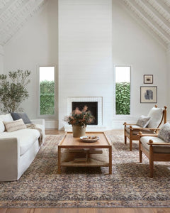 Loloi Amber Lewis Billie Collection, Ink & Salmon 10'-0" x 14'-0" Area Rug – Antique & Distressed Accent Rugs for Living Room, Bedroom, Entryway & Hallway, No Shed High Traffic Area Home Decor Rug