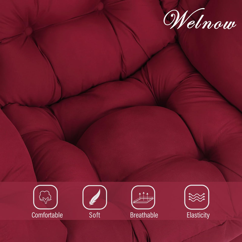 Welnow Lazy Chair with Ottoman, Modern Lounge Accent Chair with Armrests and a Side Pocket, Leisure Sofa Armchair, Reading Armchair with Footrest for Small Space, Dark Grey