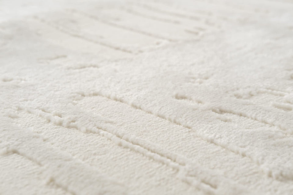 Revival Rugs Shell 5'3"x7'10" Washable Area Rug for Living Room Bedroom - 100% Recycled Oeko-TEX Certified, Medium Pile, Beige, Cream