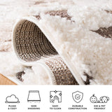 SAFAVIEH Area Rug 8x10 - Moroccan Tassel Shag Collection - Large - Ivory & Brown, Boho Design, Non-Shedding & Easy Cleaning, Plush Pile, Ideal for Living Room, Bedroom, Dining Space (MTS688A)