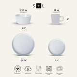 Stone Lain Celina Stoneware 32 Piece Dinnerware Set, Plates and Bowls, Black Matte Dish Collection, Service for 8 – Contemporary Minimalist Style, Microwave & Dishwasher Safe