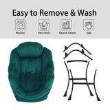 LITA Lazy Chair with Ottoman, Modern Accent Leisure Upholstered Lazy Sofa Armchair, Contemporary Lounge Reading Chair with Armrests and a Side Pocket for Living Room, Bedroom & Small Space, Dark Grey