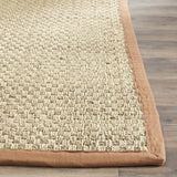 SAFAVIEH Area Rug 8x10 - Natural Fiber Collection - Large - Natural & Beige, Seagrass, Basketweave Pattern (NF114A)
