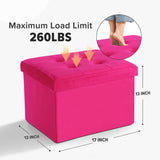 LINMAGCO Ottoman Storage Ottoman with Storage Small Foot Rest Stool Under Desk Stool Short Folding Footrest Linen Cloth Dark Gray 16X12X12IN