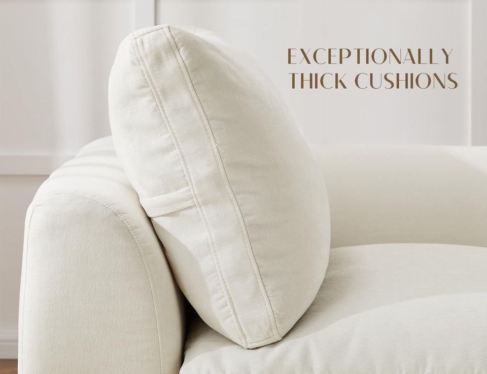 ohllob Oversized Cloud Couches for Living Room, Convertible Sectional Couch with Ottoman, 7 Seater Large Modular Sectional Sofa, Warm White