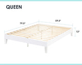 Mellow Naturalista Classic 12-Inch Solid Wood Platform Bed | Wooden Slats, No Box Spring Needed, Easy Assembly | Full, Espresso