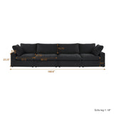 160.6" Cloud Couch Modular Sectional Sofa for Livingroom,Oversized Convertible Sofa with Storage Ottomans,6 Seat Wide Couches,Cushion Covers Removable (Khaki, 6 Seater)