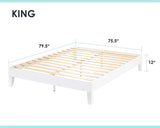 Mellow Naturalista Classic 12-Inch Solid Wood Platform Bed | Wooden Slats, No Box Spring Needed, Easy Assembly | Full, Espresso