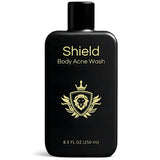 Shield Men's Acne Body Wash for Back, Chest & Shoulders - 4% Benzoyl Peroxide Body Wash, Clears Breakouts & Acne Scars – Unscented with Niacinamide, Glycolic Acid & Ceramides, 8.5 oz