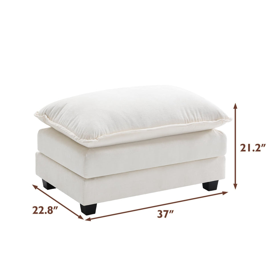 Ihanherry 146" U-Shaped Modern Sofa Modular Sectional Cloud Couch with 2 Ottoman, 6-Seat Chenille Deep Seat Sofa with 6 Pillows for Living Room, Bedroom and Apartment, Grey