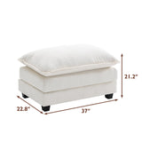 Ihanherry 146" U-Shaped Modern Sofa Modular Sectional Cloud Couch with 2 Ottoman, 6-Seat Chenille Deep Seat Sofa with 6 Pillows for Living Room, Bedroom and Apartment, Grey