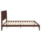 Merax Queen Size Bamboo Platform Bed, Mid-Century Modern Bed Frame with Tall Headboard, Solid Sustainable Bedframe Queen-size, Wood Slat Support, No Box Spring Needed, Easy Assembly, Noise Free, Brown