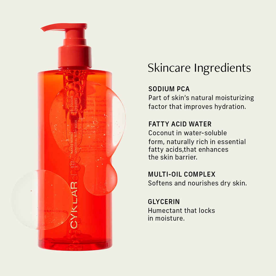 CYKLAR Sensorial Body Wash. Vanilla Verve Hydrating Cleanser with Moisture Locking Multi-Oil Complex, Sodium PCA and Glycerin. Nourishing Shower Gel for Women and Men, 16.5 Fl Oz Luxury Bodywash