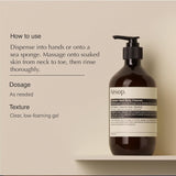 Aesop Geranium Leaf Body Cleanser | For All Skin Types To Cleanse Without Drying Out | Geranium Leaf, Mandarin Rind, Bergamot Rind | 16.9 oz / 500mL