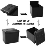 ALASDO Storage Ottoman Footrest Stool Small Ottoman with Storage Foldable Ottomans Foot Rest Footstool Bench for Living Room 17x13x13inches Grey