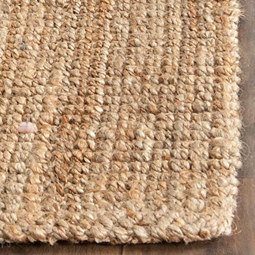 SAFAVIEH Area Rug 9x12 - Natural Fiber Collection - Large - Natural Brown, Handmade Jute, Farmhouse Style, Chunky Textured Thick Pile (NF747A)