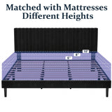 HAOARA King Size Bed Frame,King Size Platform Bed Frame and Velvet Upholstered Headboard with Strong Wood Slats, Box Spring Optional, Mattress Foundation, Easy Assembly Beige