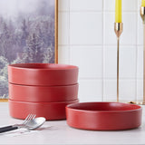 Stone Lain Celina Stoneware 32 Piece Dinnerware Set, Plates and Bowls, Black Matte Dish Collection, Service for 8 – Contemporary Minimalist Style, Microwave & Dishwasher Safe