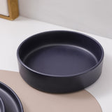 Stone Lain Celina Stoneware 32 Piece Dinnerware Set, Plates and Bowls, Black Matte Dish Collection, Service for 8 – Contemporary Minimalist Style, Microwave & Dishwasher Safe