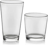 Libbey Ascent Tumbler and Rocks Drinking Glasses Set of 16, Glass Drinking Glasses with Curvature, Versatile Glassware Set for Parties and More