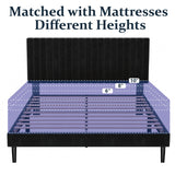 HAOARA King Size Bed Frame,King Size Platform Bed Frame and Velvet Upholstered Headboard with Strong Wood Slats, Box Spring Optional, Mattress Foundation, Easy Assembly Beige