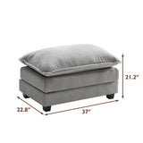 Ihanherry 146" U-Shaped Modern Sofa Modular Sectional Cloud Couch with 2 Ottoman, 6-Seat Chenille Deep Seat Sofa with 6 Pillows for Living Room, Bedroom and Apartment, Grey