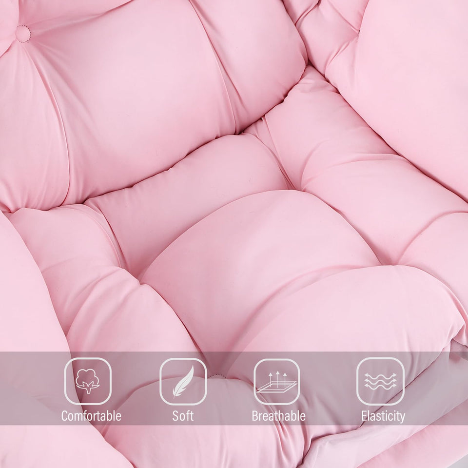 Welnow Lazy Chair with Ottoman, Modern Lounge Accent Chair with Armrests and a Side Pocket, Leisure Sofa Armchair, Reading Armchair with Footrest for Small Space, Dark Grey