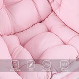 Welnow Lazy Chair with Ottoman, Modern Lounge Accent Chair with Armrests and a Side Pocket, Leisure Sofa Armchair, Reading Armchair with Footrest for Small Space, Dark Grey