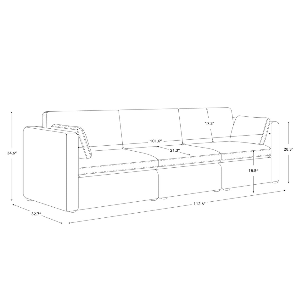 CHITA Oversized Modular Sectional Sofa, FSC Certified L Shaped Sectional Couches for Living Room, 112 inch Width,4 Seat Modular Sofa with Storage Ottoman, Linen