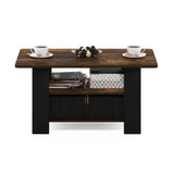 FURINNO Turn-N-Tube Coffee Table, 31.22D x 15.5W x 15.8H in, French Oak Grey/Black/Black