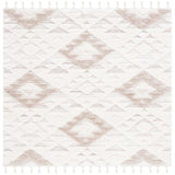 SAFAVIEH Area Rug 8x10 - Moroccan Tassel Shag Collection - Large - Ivory & Brown, Boho Design, Non-Shedding & Easy Cleaning, Plush Pile, Ideal for Living Room, Bedroom, Dining Space (MTS688A)