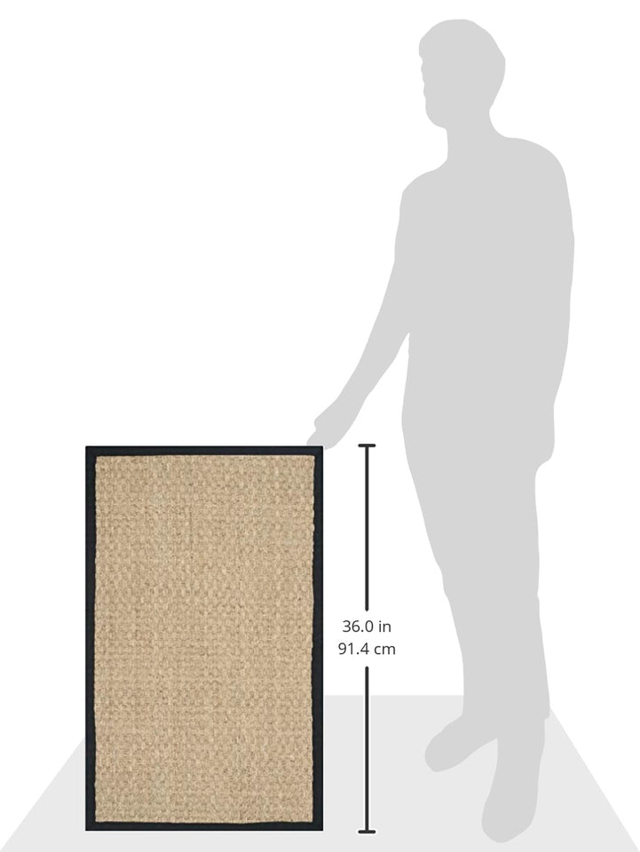 SAFAVIEH Area Rug 8x10 - Natural Fiber Collection - Large - Natural & Beige, Seagrass, Basketweave Pattern (NF114A)