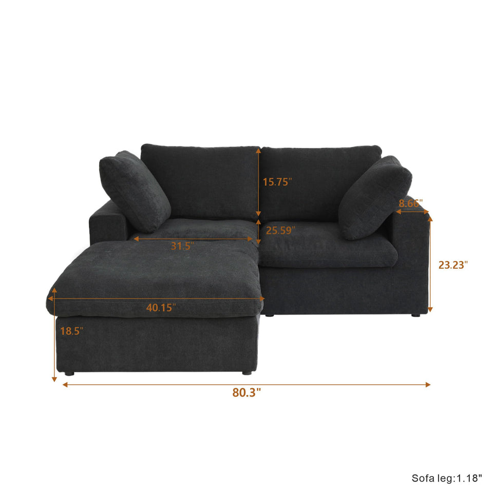 160.6" Cloud Couch Modular Sectional Sofa for Livingroom,Oversized Convertible Sofa with Storage Ottomans,6 Seat Wide Couches,Cushion Covers Removable (Khaki, 6 Seater)