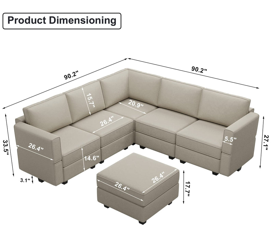 Belffin Modular Sectional Sofa with Ottomans Velvet Reversible Sleeper Chaise Bed Storage Seat Black