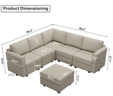 Belffin Modular Sectional Sofa with Ottomans Velvet Reversible Sleeper Chaise Bed Storage Seat Black