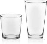 Libbey Ascent Tumbler and Rocks Drinking Glasses Set of 16, Glass Drinking Glasses with Curvature, Versatile Glassware Set for Parties and More