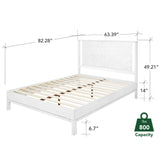 Bme Vivian 14 Inch Deluxe Bed Frame with Headboard, Rustic & Scandinavian Style with Solid Acacia Wood, No Box Spring Needed, 12 Strong Wood Slat Support, Easy Assembly, King, Rustic Golden Brown