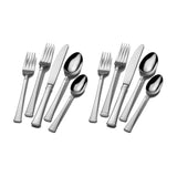 Mikasa Bravo 65-Piece Flatware Set for 12, 18/10 Stainless Steel Silverware with Full Service, Includes Forks, Knives, Spoons, and Serving Utensils