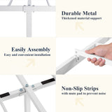 Allewie King Size Metal Platform Bed Frame with Victorian Style Wrought Iron-Art Headboard/Footboard, No Box Spring Required, Black