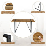 MUUOKY Dining Table Set for 4, Modern 55'' Wood Dinette Table Set for 4 with Fabric Dining Chairs,Table and Chairs Set of 4,Ideal for Kitchen Dining Room