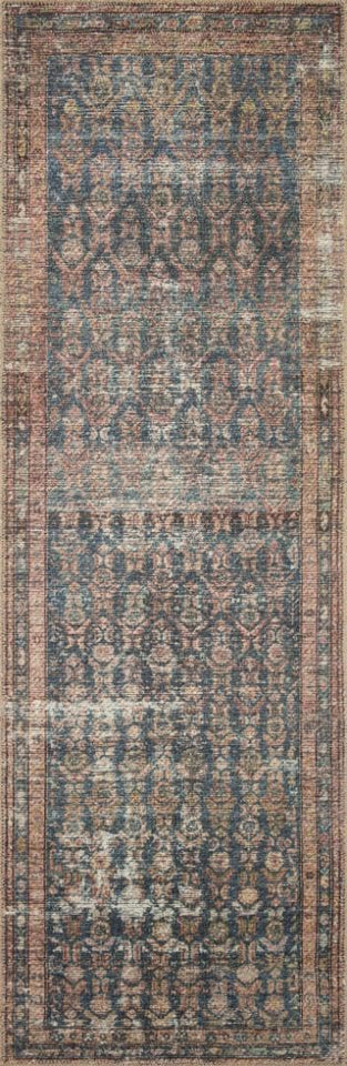 Loloi Amber Lewis Billie Collection, Ink & Salmon 10'-0" x 14'-0" Area Rug – Antique & Distressed Accent Rugs for Living Room, Bedroom, Entryway & Hallway, No Shed High Traffic Area Home Decor Rug