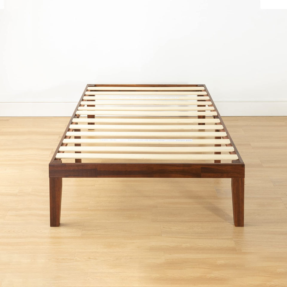 Mellow Naturalista Classic 12-Inch Solid Wood Platform Bed | Wooden Slats, No Box Spring Needed, Easy Assembly | Full, Espresso