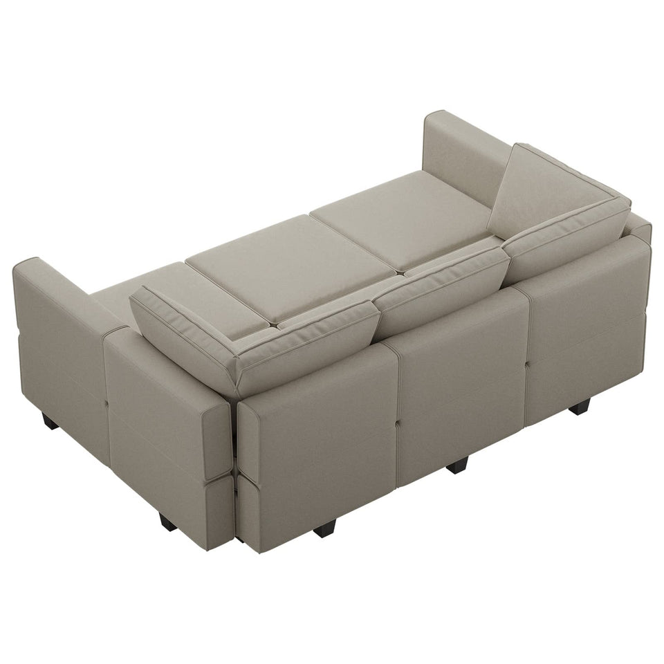 Belffin Modular Sectional Sofa with Ottomans Velvet Reversible Sleeper Chaise Bed Storage Seat Black