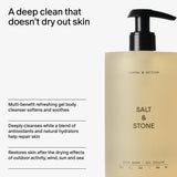 Salt & Stone Body Wash with Antioxidants for Deep Moisture | For Women & Men, Sulfate, Paraben, & Dye Free, Leaving Skin Soft and Hydrated | Bergamot & Hinoki 15.2 fl oz