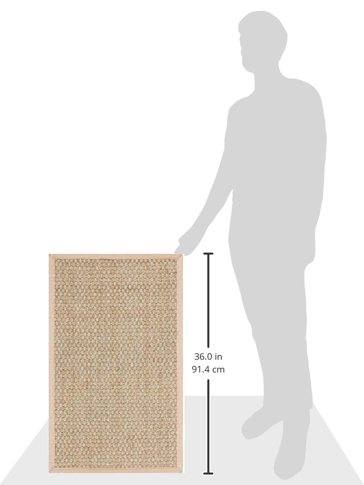 SAFAVIEH Area Rug 8x10 - Natural Fiber Collection - Large - Natural & Beige, Seagrass, Basketweave Pattern (NF114A)