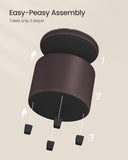 SONGMICS Round Ottoman, Ottoman with Storage, 17.7 Dia. x 17.5 H Inches Foot Rest with Legs, Load up to 330 lb, for Living Room, Bedroom, Dark Gray ULOM011G01